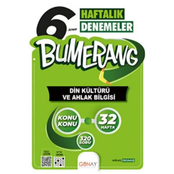 Günay Yayınları 6. Sınıf Bumerang 32 Haftalık Din Kültürü ve Ahlak Bilgisi Denemeleri