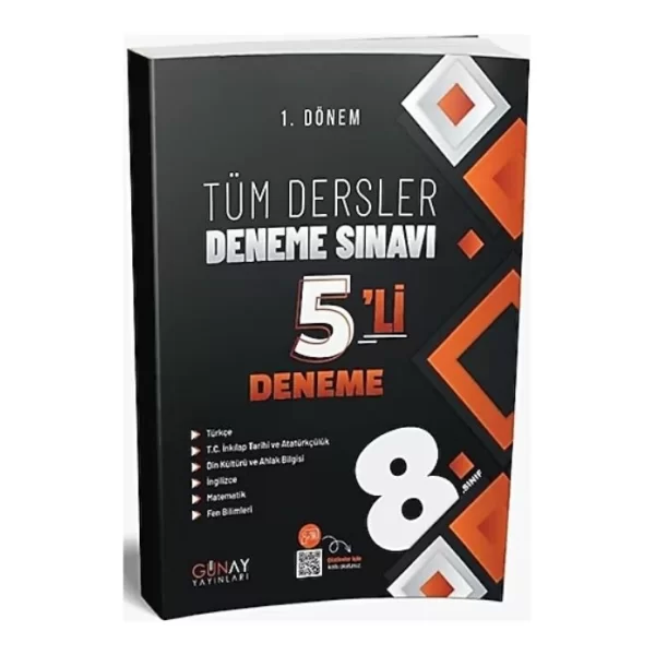 Günay Yayınları 8. Sınıf LGS Tüm Dersler 1. Dönem 5 li Deneme