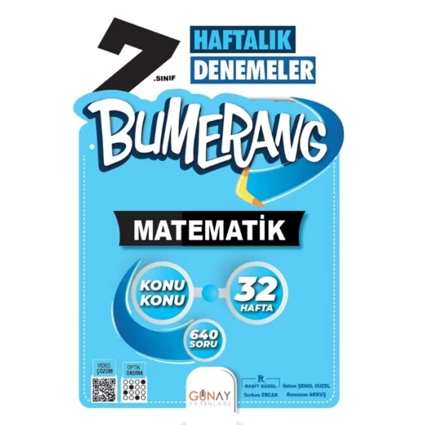 Günay Yayınları Bumerang 7. Sınıf Matematik Haftalık Denemeler