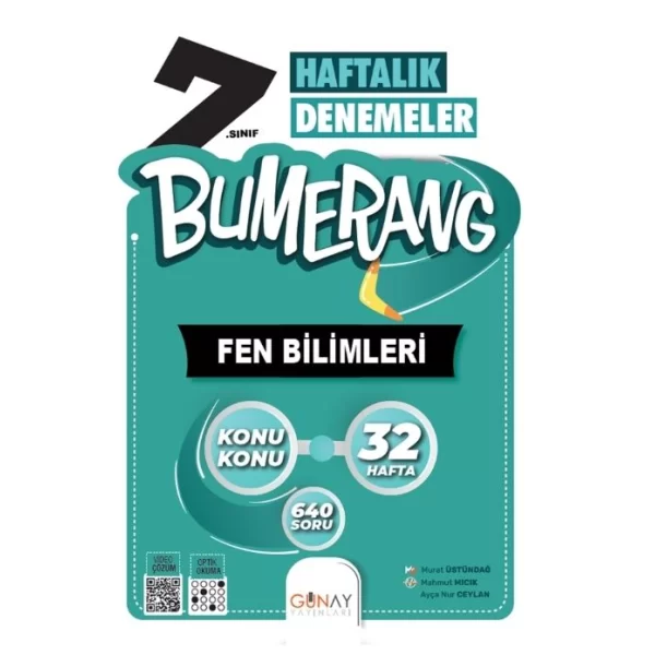 Günay Yayınları Bumerang 7. Sınıf Fen Bilimleri Haftalık Denemeler