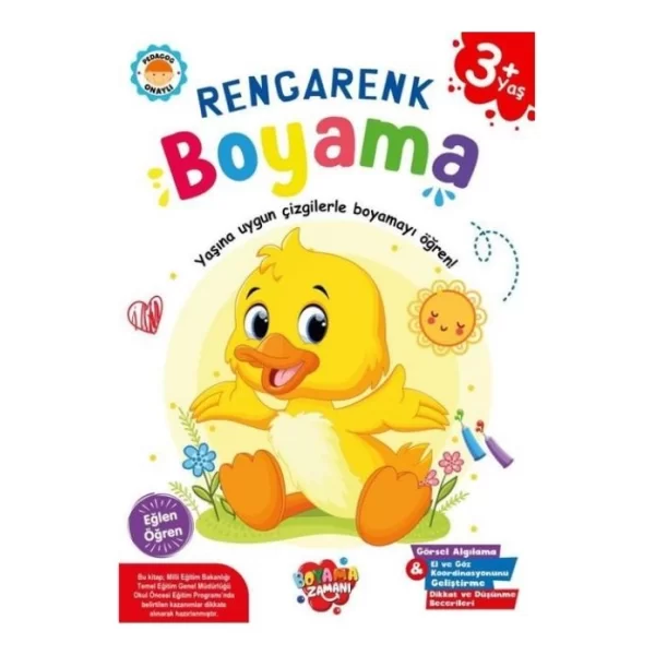 BOYAMA ZAMANI RENGARENK BOYAMA KİTABI 3+