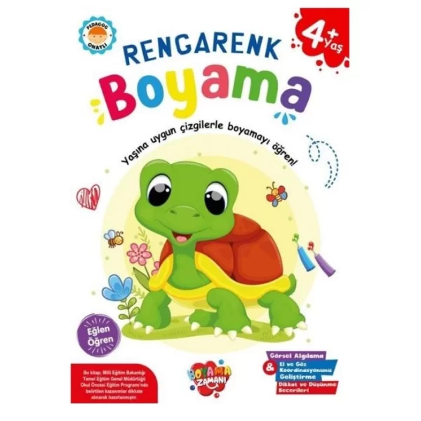 BOYAMA ZAMANI RENGARENK BOYAMA KİTABI 4+