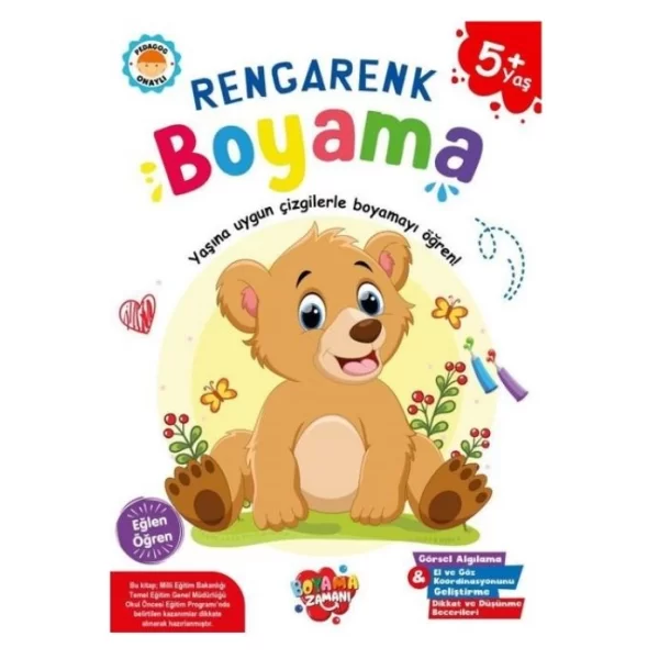 BOYAMA ZAMANI RENGARENK BOYAMA KİTABI 5+