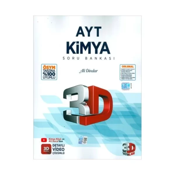 2025 AYT 3D Kimya Tamamı Video Çözümlü Soru Bankası 3D Yayınları