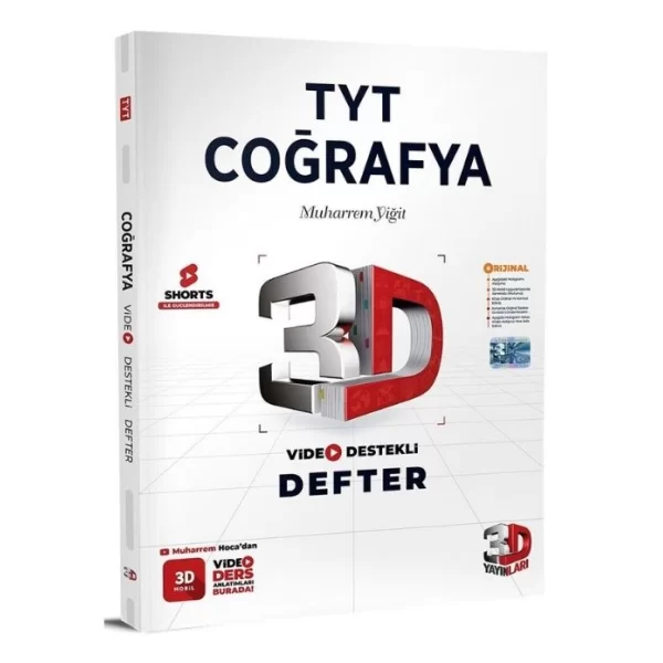 2024 3D Yayınları TYT Coğrafya Video Destekli Defter (GÜNCEL)