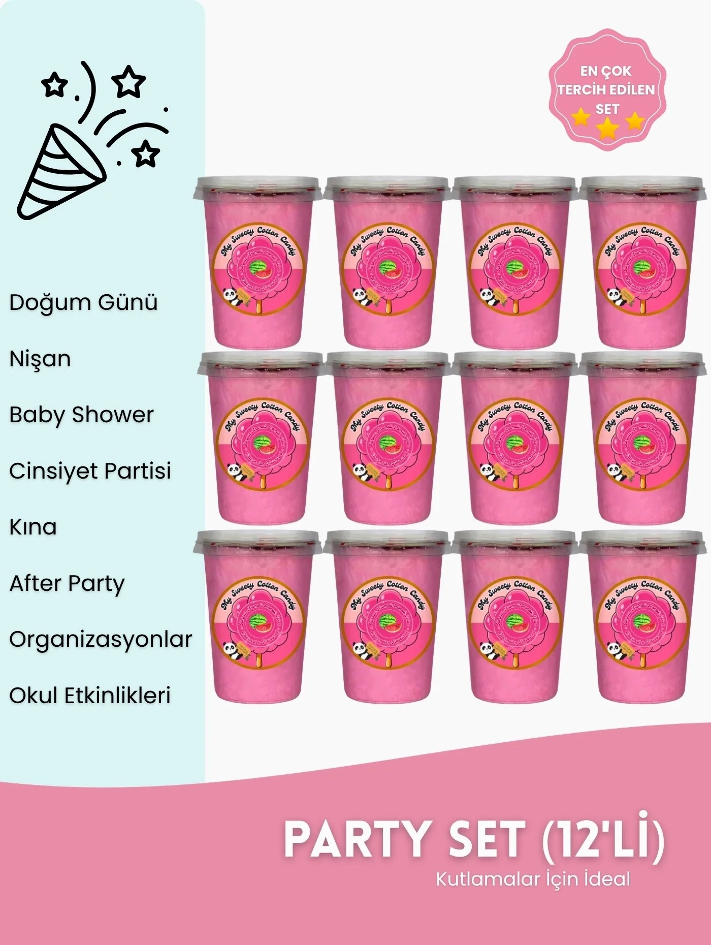 KARPUZ AROMALI 12Lİ GURME PAMUK ŞEKERLER