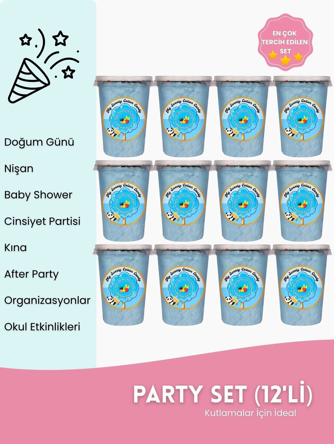 TUTTİ FRUTTİ AROMALI 12Lİ GURME PAMUK ŞEKERLER