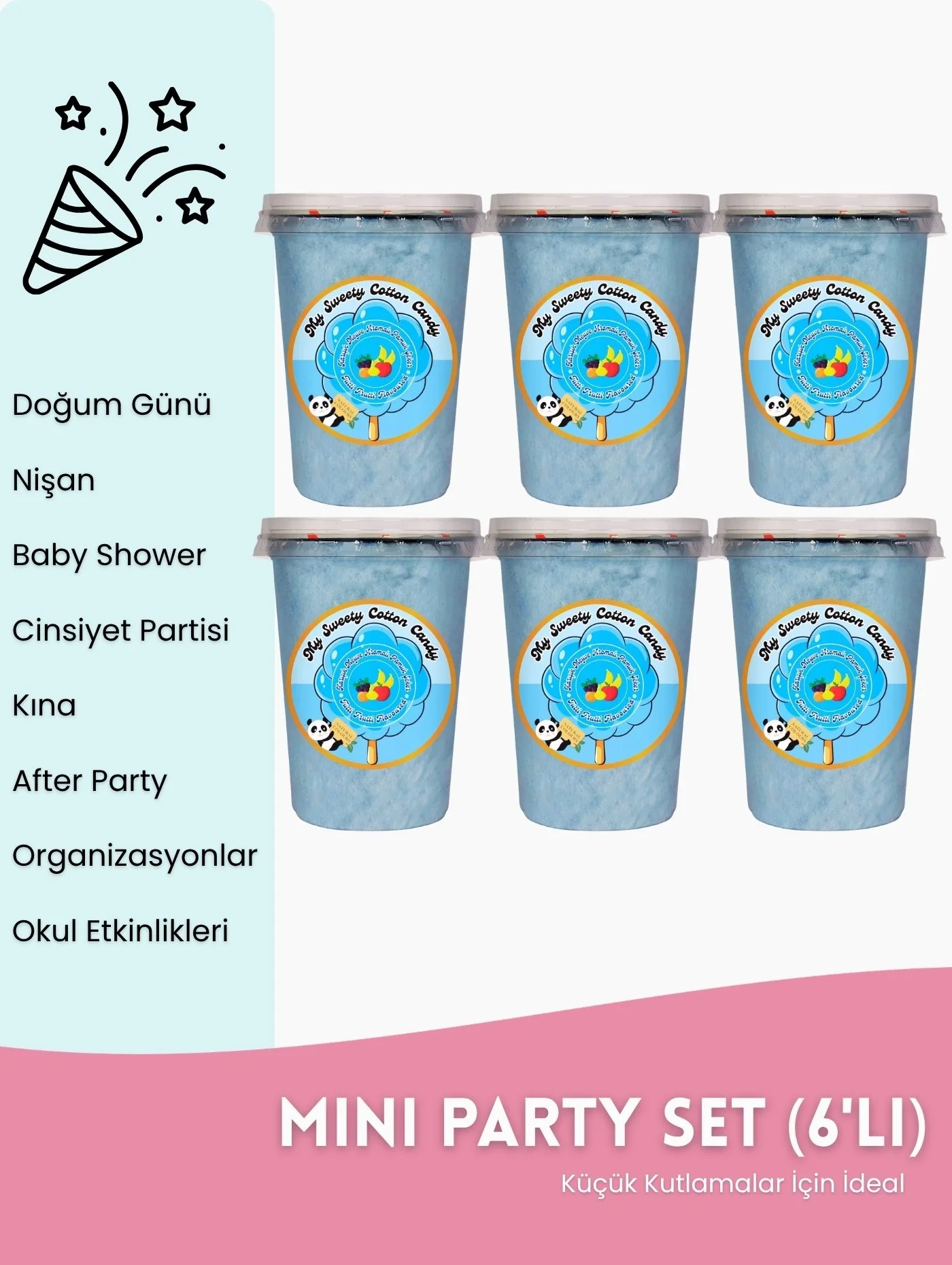 TUTTİ FRUTTİ AROMALI 6LI GURME PAMUK ŞEKERLER