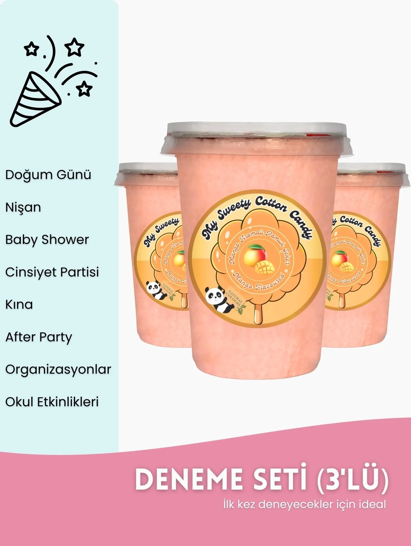 MANGO AROMALI 3LÜ GURME PAMUK ŞEKERLER