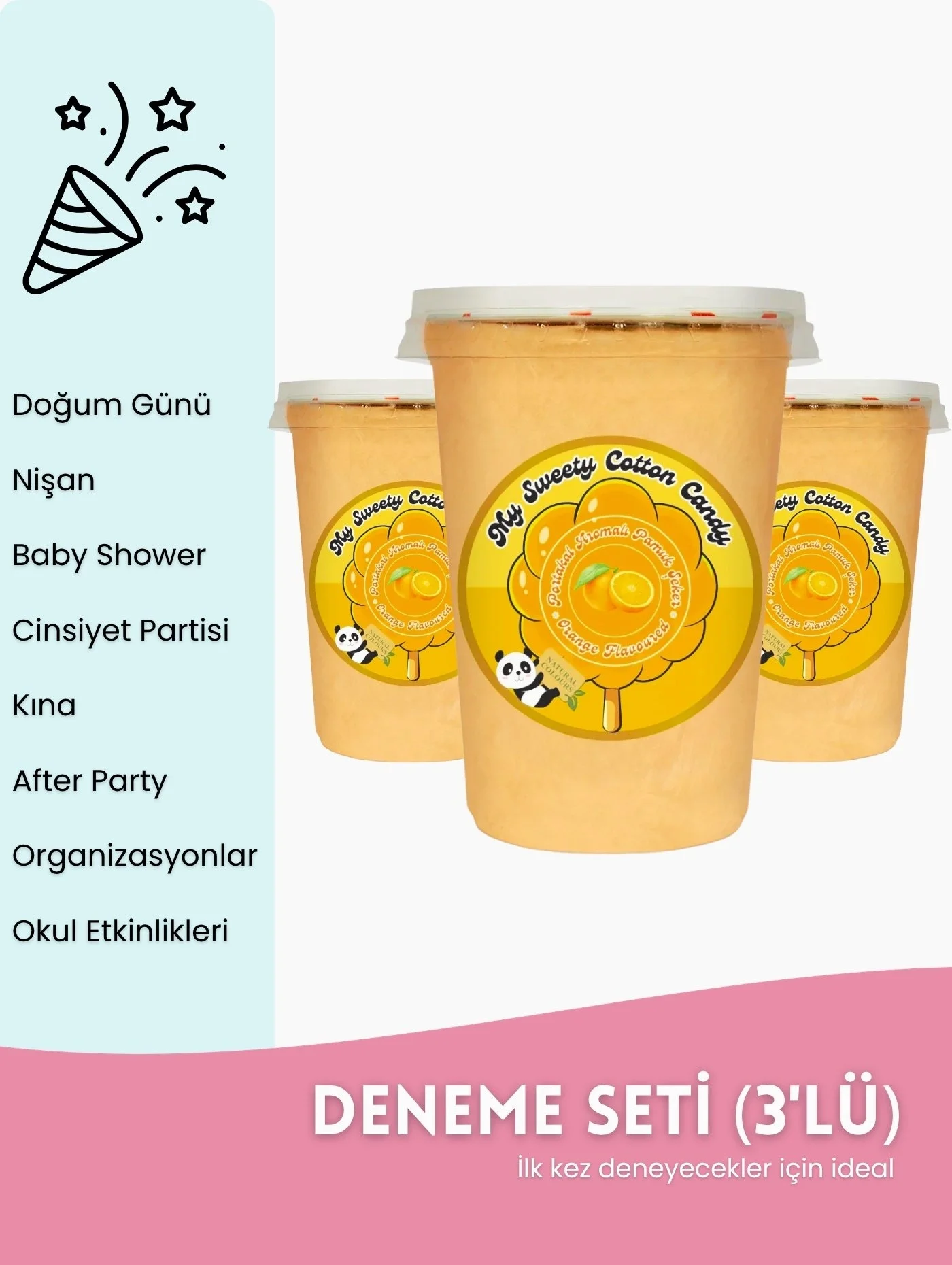 PORTAKAL AROMALI 3LÜ GURME PAMUK ŞEKERLER