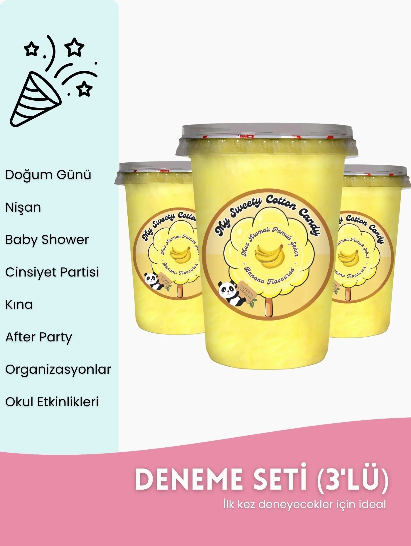 MUZ AROMALI 3LÜ GURME PAMUK ŞEKERLER