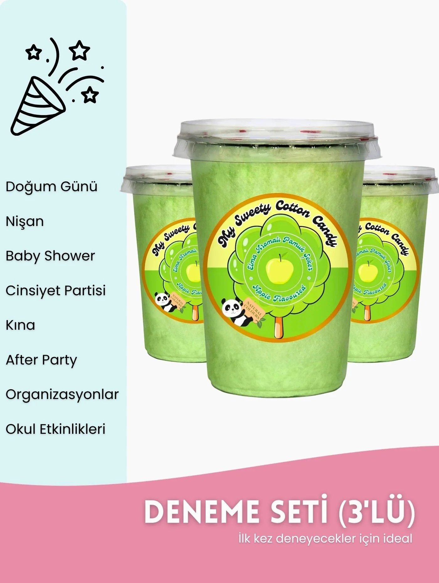ELMA AROMALI 3LÜ GURME PAMUK ŞEKERLER