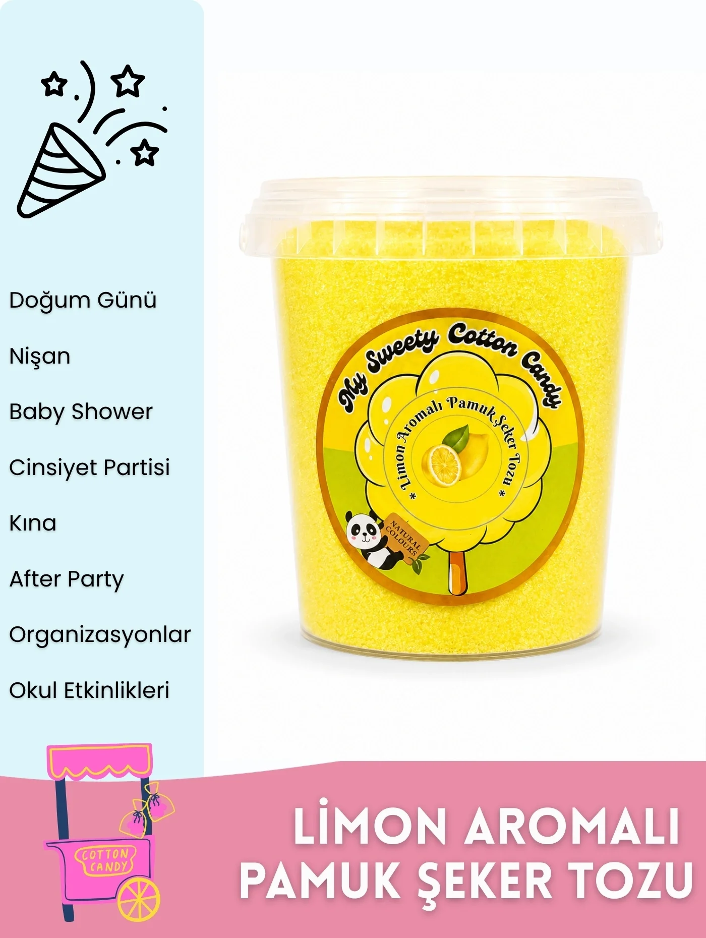 Limon Aromalı Pamuk Şeker Tozu