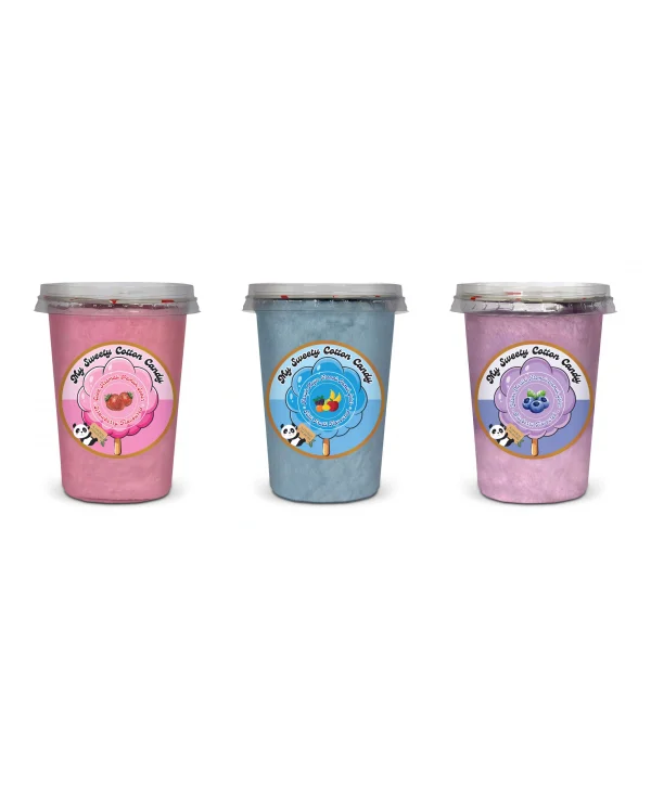 ÇİLEK, TUTTİ FRUTTİ , YABANMERSİNİ, AROMALI 3LÜ GURME PAMUK ŞEKERLER