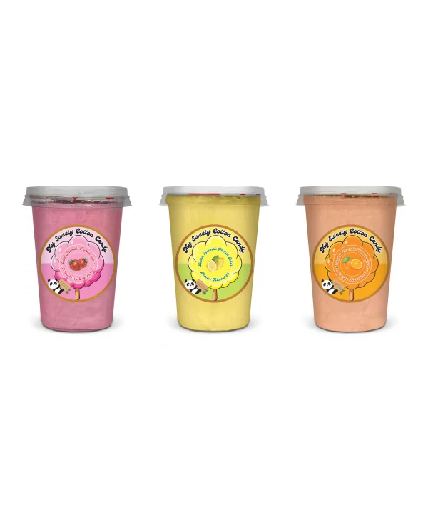 ÇİLEK, LİMON, PORTAKAL AROMALI 3LÜ GURME PAMUK ŞEKERLER