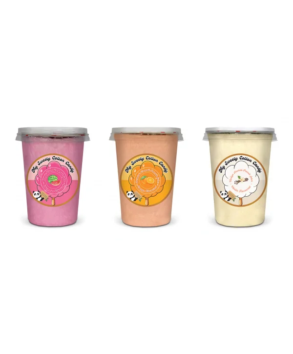 KARPUZ, PORTAKAL, VANİLYA AROMALI 3LÜ GURME PAMUK ŞEKERLER