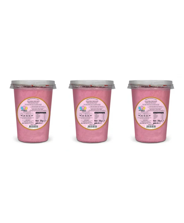 ÇİLEK AROMALI 3LÜ GURME PAMUK ŞEKERLER