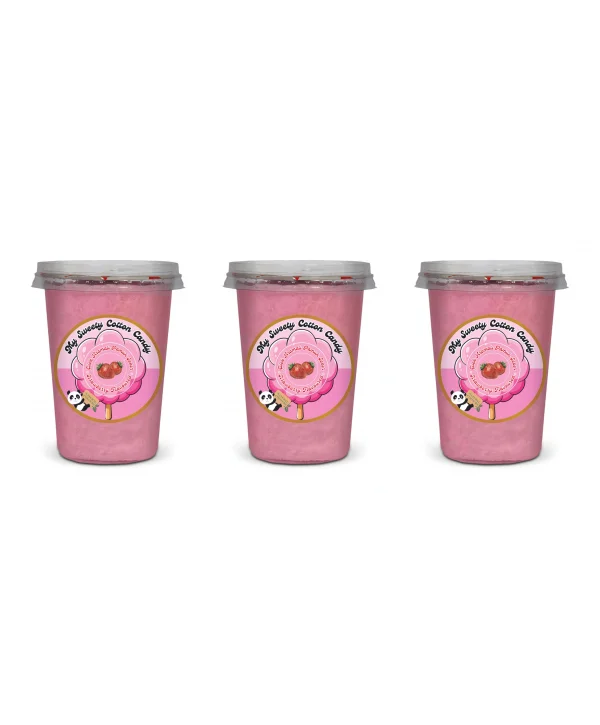 ÇİLEK AROMALI 3LÜ GURME PAMUK ŞEKERLER