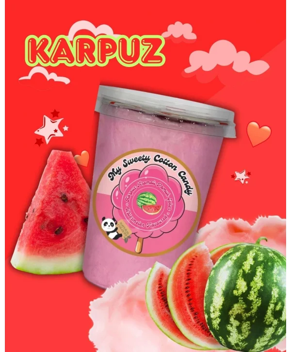 KARPUZ, YABANMERSİNİ, MANGO AROMALI 3LÜ GURME PAMUK ŞEKERLER