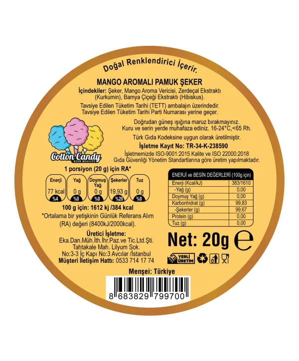 MANGO AROMALI GURME PAMUK ŞEKER
