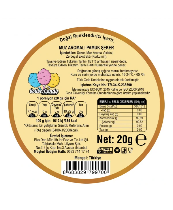 MUZ AROMALI 12Lİ GURME PAMUK ŞEKERLER