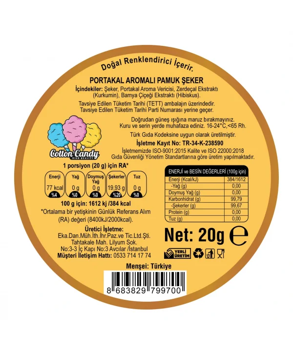 PORTAKAL AROMALI 3LÜ GURME PAMUK ŞEKERLER