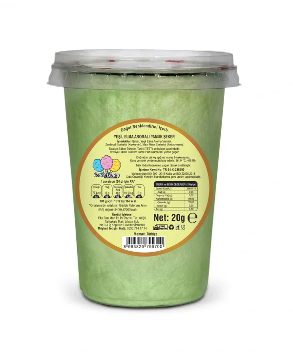 YEŞİL ELMA AROMALI GURME PAMUK ŞEKER