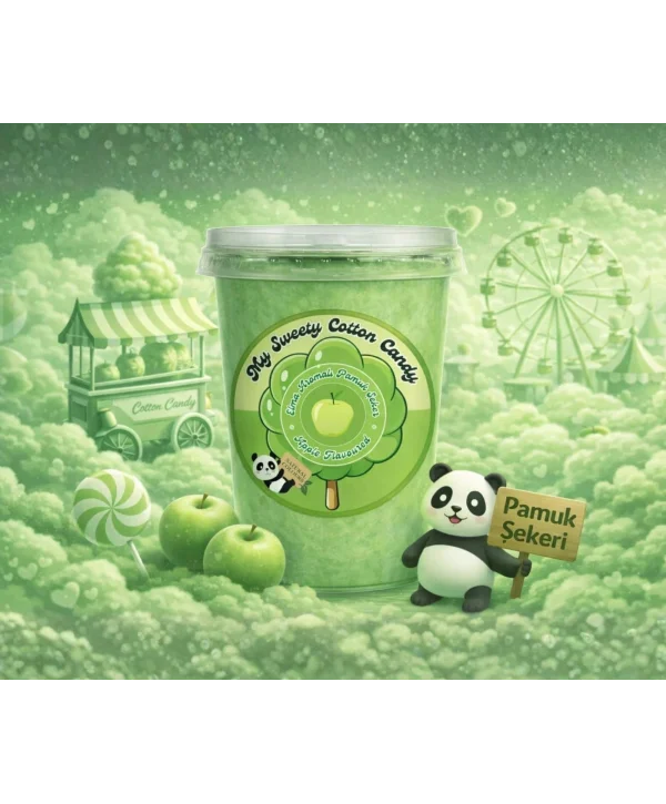 YEŞİL ELMA AROMALI GURME PAMUK ŞEKER