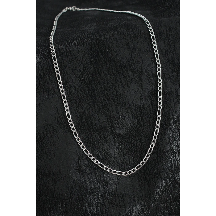 316L Çelik Klasik Figaro Zincir Model Gümüş Renk Erkek Kolye