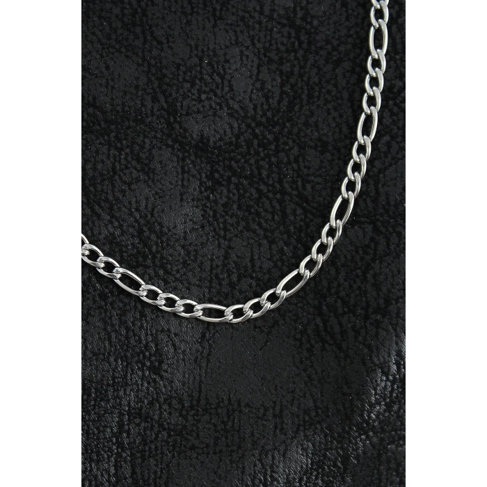 316L Çelik Klasik Figaro Zincir Model Gümüş Renk Erkek Kolye