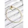 Pirinç Charm Zirkon Taşlı Yonca Model Gold Renk Kadın Bileklik