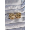 Pirinç Gold Renk Tırtıklı Bombe Model Küpe