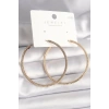 Pirinç Gold Renk Zirkon Taşlı Halka Model Kadın Küpe
