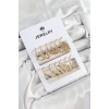 Pirinç Karışık Halka Model Gold Renk 6 Çift Kadın Küpe Set