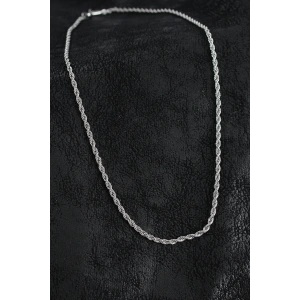 316L Çelik Burgu Zincir Model Gümüş Renk Erkek Kolye