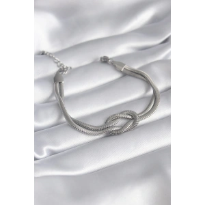 316L Çelik Çelik Gold Renk İtalyan Zincir Düğüm Model Kadın Bileklik