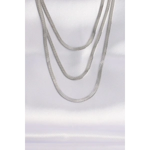 316L Çelik İtalyan Zincir Gümüş Renk Çoklu Kolye