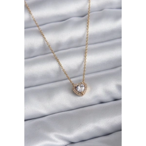 316L Çelik Zincir Gold Renk Charm Kadın Kolye