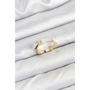 Pirinç Gold Renk Kemik Model Kadın Yüzük