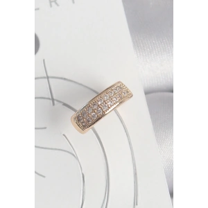 Pirinç Gold Renk Zirkon Taşlı Kadın Kıkırdak Küpe