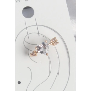 Pirinç Gold Renk Zirkon Taşlı Kalp Ok Model Kadın Kıkırdak Küpe