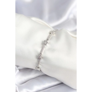 Pirinç Gümüş Renk Halley Yıldız Model Kadın Bileklik