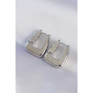 Pirinç Gümüş Renk Kalın Küpe