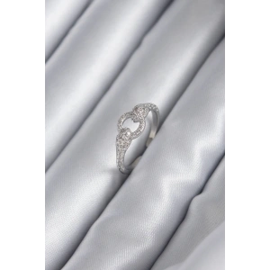 Pirinç Gümüş Renk Zirkon Taşlı Yılan Model Kadın Yüzük