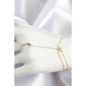 Pirinç Zirkon Taşlı Deniz Atı Ve Yıldız Model Gold Renk Şahmeran