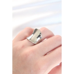 Silver Renk Ayarlanabilir Kavisli Ayna Yüzük