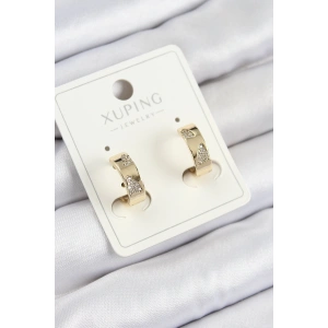 Xuping Zirkon Taşlı Desenli Halka Model Gold Renk Kadın Küpe