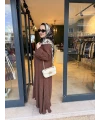 Piliseli Abaya Kahverengi