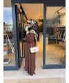 Piliseli Abaya Kahverengi