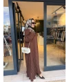 Piliseli Abaya Kahverengi
